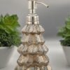 Christmas Tree Luster Brown Glass Soap, Lotion or Sanitizer Dispenser for Bathroom, Kitchen, Indoor or Outdoor 150ml
