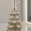Christmas Tree Luster Brown Glass Soap, Lotion or Sanitizer Dispenser for Bathroom, Kitchen, Indoor or Outdoor 150ml