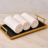 Serving/Decorative Metal Rectangular Tray/Gold & Black Hammered