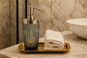 Textured Glass Soap Dispenser