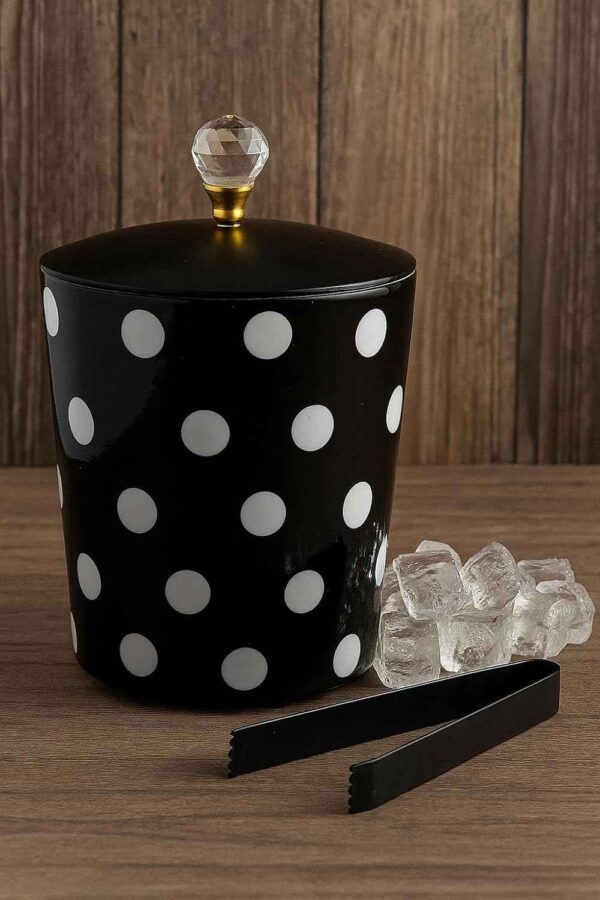 Black Polka Dot Ice Bucket Set