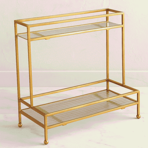 Glass & Metal 2-Tier Shelf