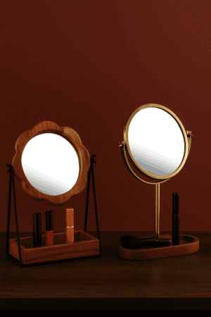 Wooden & Metal Vanity Mirror