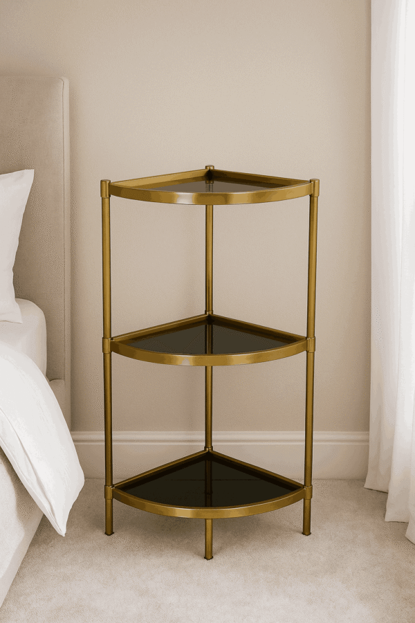 Gold Accent Nightstand Shelf