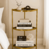 Gold Accent Nightstand Shelf