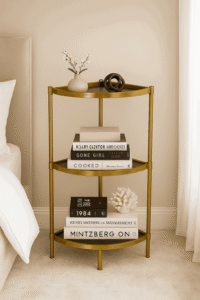 Gold Accent Nightstand Shelf