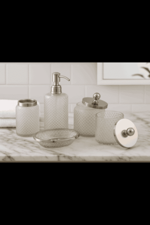 Diamond Glass Bathroom Accessories Set