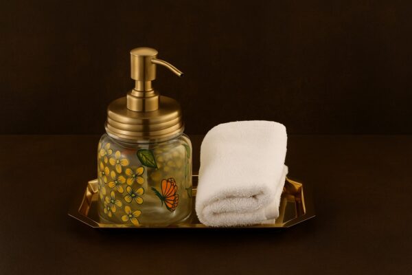 Hand-Painted Glass Soap Dispenser Set