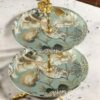 Luxuries 2 Tier Cake and Cupcake Stand for Birthdays/Wedding Party Cake Cutting Decoration, Dessert Holder/With Brass Stand (Height- 14 Inch) Made in India
