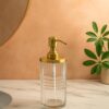 Clear Cutglass Soap/Lotion Dispenser 450 ml (Gold, Clear)