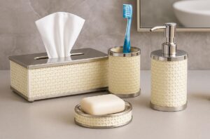 Soap Dispenser for Bathroom, Kitchen, Washroom 425ml, (Color- Cream (Set of 4pcs))