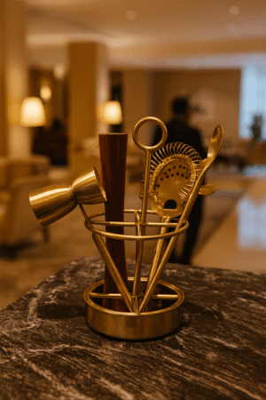 Luxury Gold Bar Tool Set with Holder – 5 Pieces