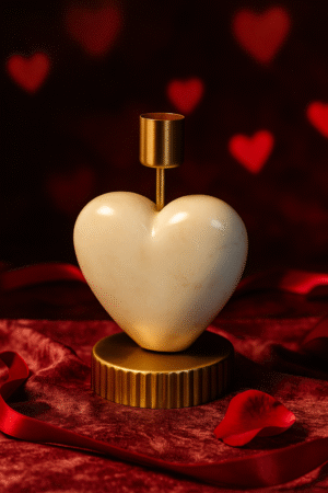 “Marble Heart Candle Holder – Luxury Valentine’s Decor”