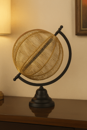 Luxury Decorative Wireframe Globe with Black Stand