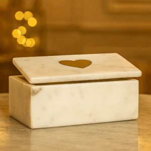 Elegant White Marble Heart Box