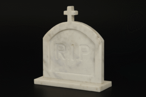 “Silent Rest – Marble Tombstone with R.I.P Inscription”