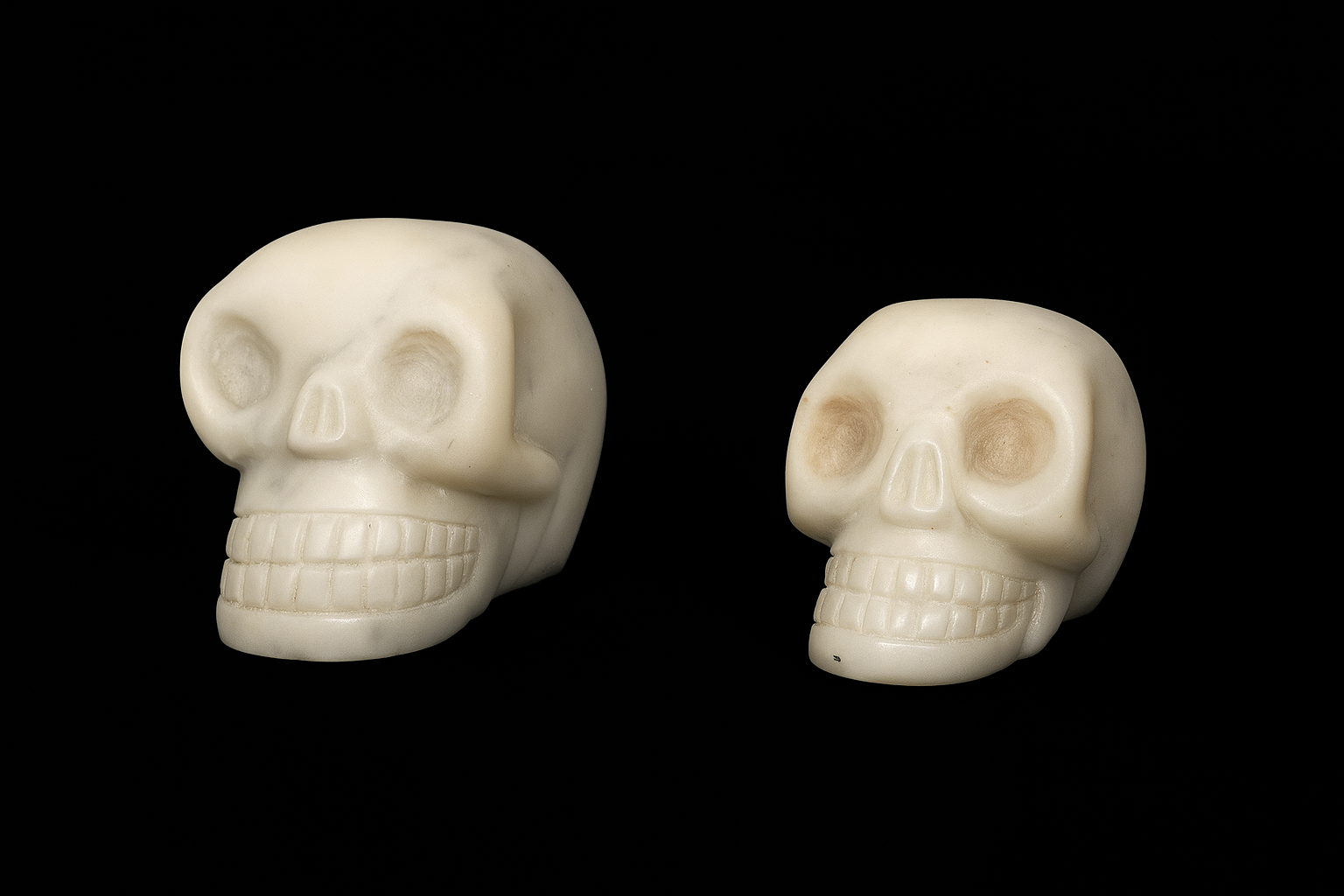 “Ivory Echoes – Twin Skulls of Light”