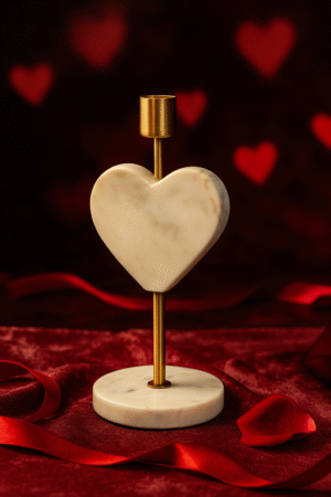 Romantic Marble Heart Candle Holder – Luxury Valentine’s Accent