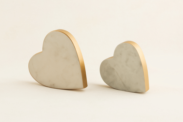 Elegant Marble Heart Décor Set