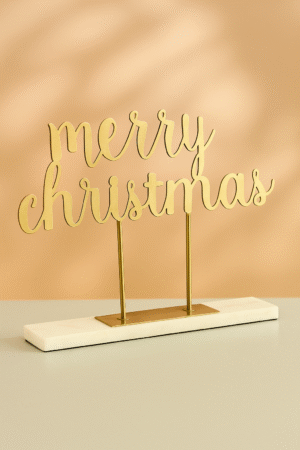 Golden "Merry Christmas" Decorative Table Stand