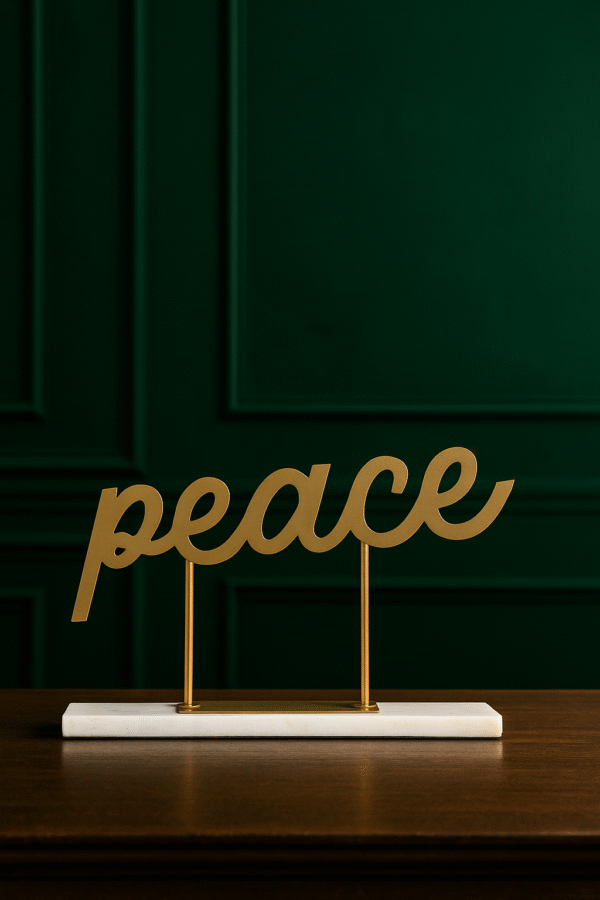 Golden "Peace" Table Décor