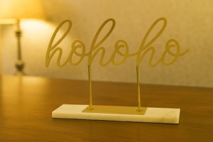 Golden "Ho Ho Ho" Christmas Tabletop Décor