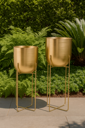 Golden Glint – Modern Luxe Planter Set