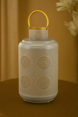 "Celeste White & Gold Moroccan Lantern"