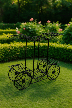 Vintage Wrought Iron Bicycle Plant Stand – 5-Tier Garden Decor Rack