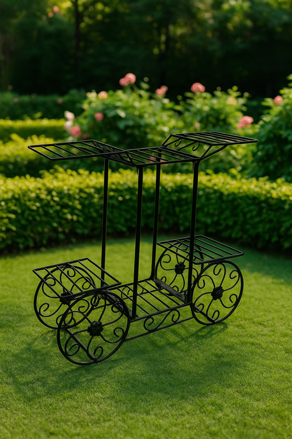 Vintage Wrought Iron Bicycle Plant Stand – 5-Tier Garden Decor Rack