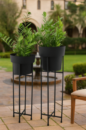 Luxe Black Planter Stand Set – Premium Indoor & Outdoor Décor"