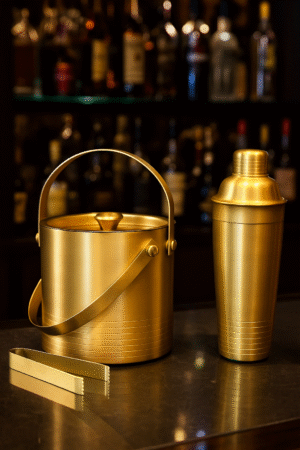 RoyalGold Deluxe Ice Bucket & Cocktail Shaker Set