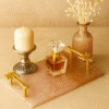 Blush Gold Elegance Resin Tray for Vanity & Jewelry Organizer & Coffee Table & Home Decor (14" X 8") Inch, Rectangle Tray