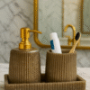 Black Resin Bathroom Accessories Set Of 3