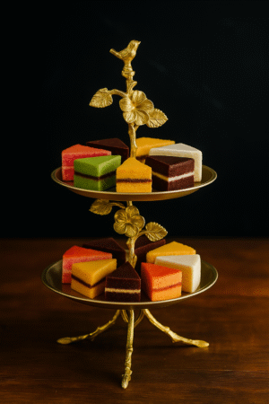 Stainless Steel and Brass Two Tier Cake Stand, Cupcake Stand for Party | Birthday Party | Baby Shower | Bridal Shower