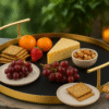 Round Serving Tray 'Antique & Black Hammered' Gifting/Serving, Made In India