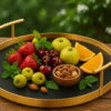 Round Serving Tray 'Antique & Black Hammered' Gifting/Serving, Made In India