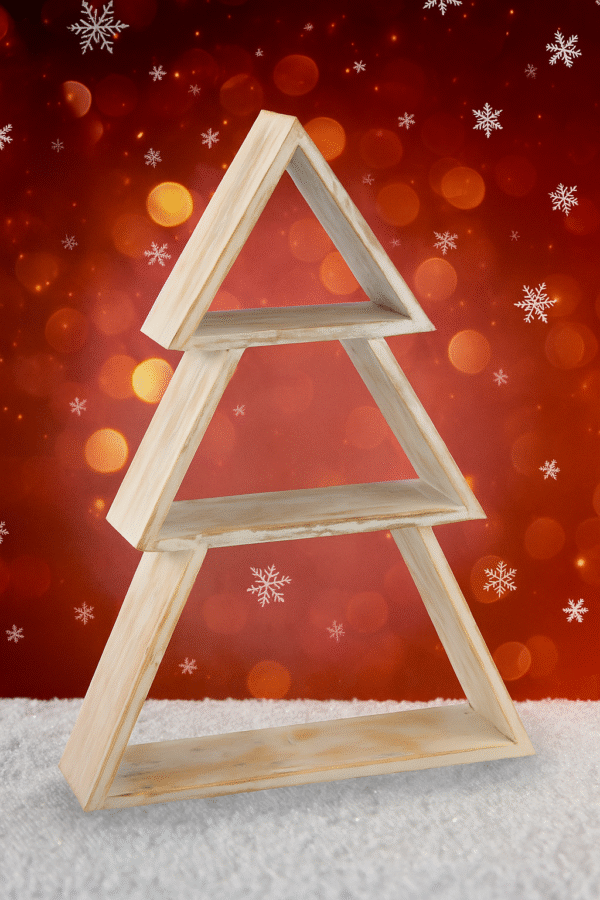 Rustic Wooden Christmas Tree Shelf