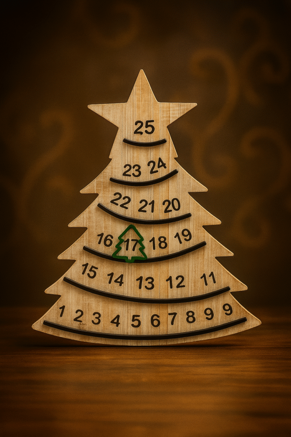 Wooden Christmas Tree Advent Calendar – Rustic Holiday Countdown