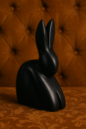 Modern Black Bunny Sculpture – Luxury Home Décor