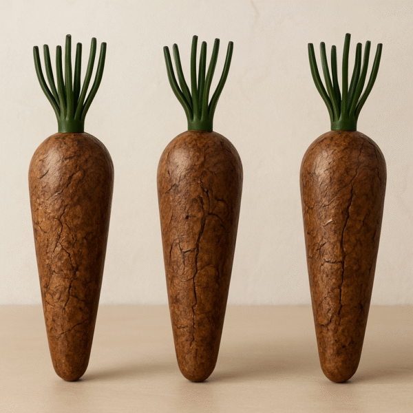 Handcrafted Marble Carrot Figurines – Luxury Decorative Set of 3