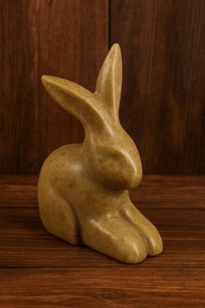 Handcrafted Stone Rabbit Sculpture