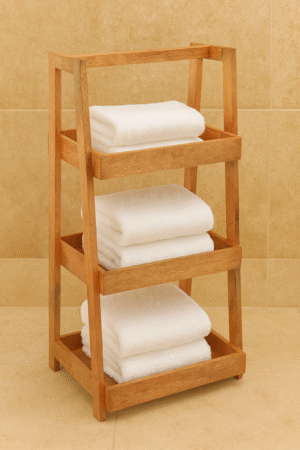 Wooden 3-Tier Bathroom Towel Storage Rack