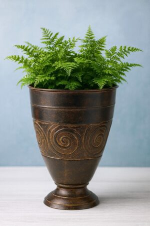 Decorative Fern Plant in Antique Brown Pot