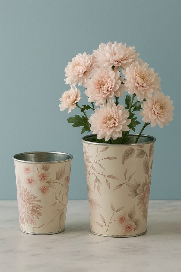 legant Floral Enamel Steel Pot – Decorative Planter / Multi-Purpose Container