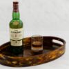 Luxury Resin Bar Tray – Oval Shape with Marble Finish | Premium Serving & Decorative Tray for Bar, Kitchen & Home