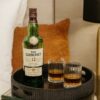 Luxury Black Resin Round Serving Tray – Modern Bar & Home Décor