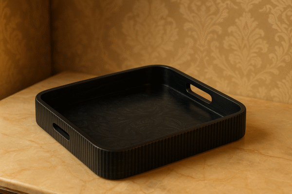 Luxury Black Bar Tray with Decanter & Cocktail Set | Home Bar Décor